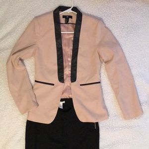 Blush tuxedo blazer